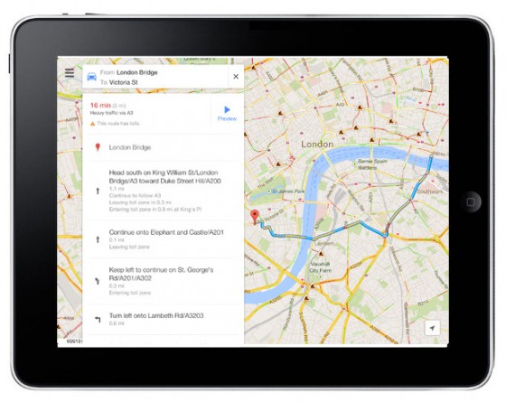 Google Maps na iPada