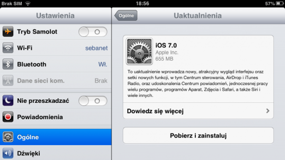 iOS 7 aktualizacja