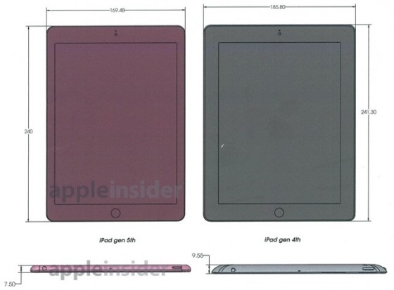 iPad 4 i 5 - wymiary