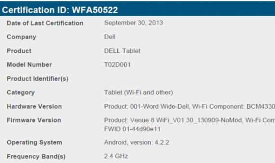 Tablet Dell Venue 8