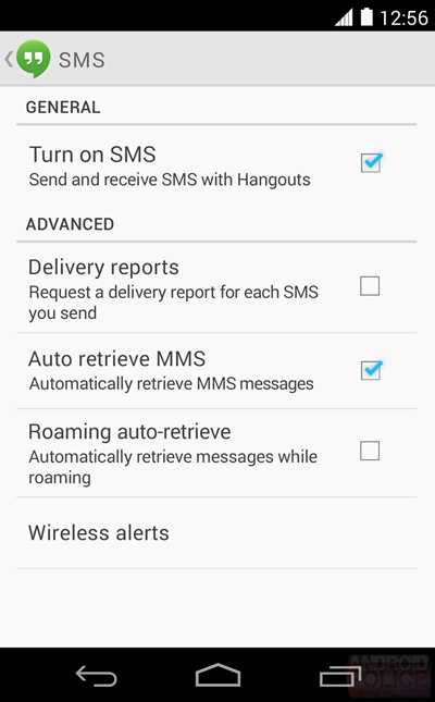 Google Hangout SMS MMS 01