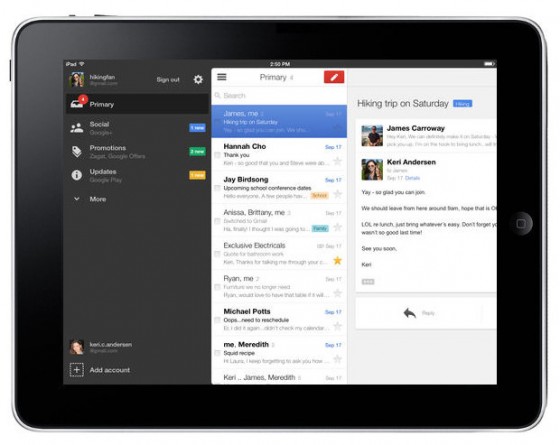 Apliakcja Gmail na iOS 7
