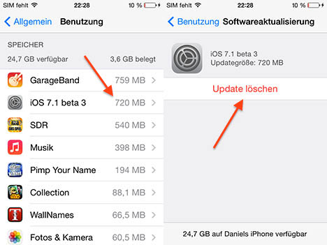 iOS 7.1 beta 3 - zbędne pliki