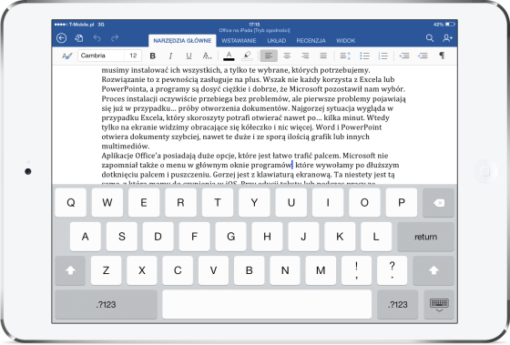 MS Word na iPada