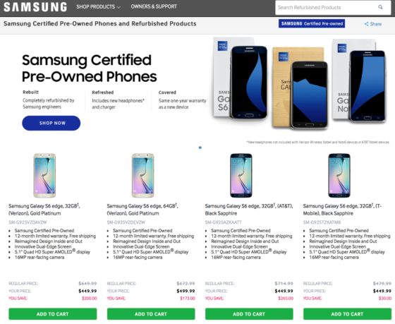 Samsung odnowione smartfony 