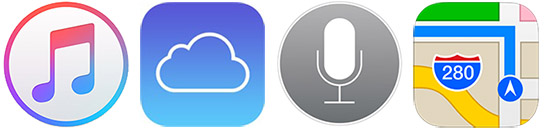Apple Music iCloud Siri Mapy Apple