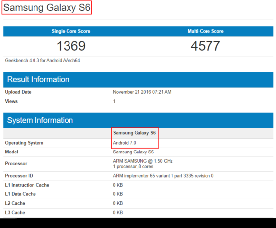 Samsung Galaxy S6 aktualizacja Android 7.0 Nougat