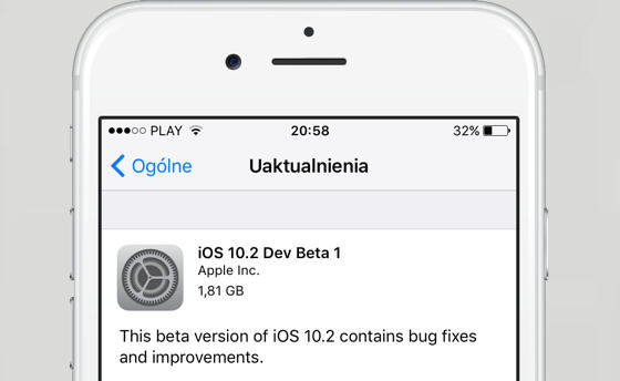 iOS 10.2 beta 1