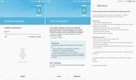 Samsung Galaxy S7 edge Android 7.0 Nougat nowa beta Galaxy Beta Program