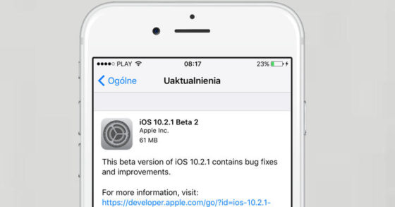 iOS 10.2.1 beta 2