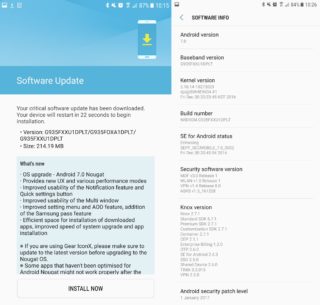 Samsung Galaxy S7 edge Android 7.0 Nougat aktualizacja 1