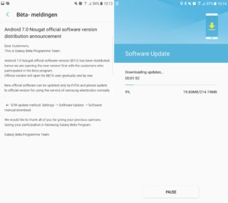 Samsung Galaxy S7 edge Android 7.0 Nougat aktualizacja 