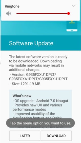 Samsung Galaxy S7 edge aktualizacja Andorid 7.0 Nougat DPLT