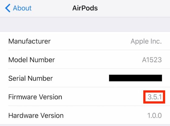 Apple AirPods aktualizacja firmware 3.5.1
