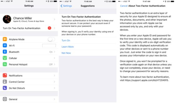 Apple ID iOS 10.3 uwierzytelnianie dwupoziomowe