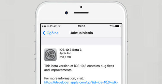 Apple iOS 10.3 beta 3