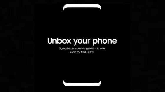 Samsung Galaxy S8 Unpacked strona z newsletter