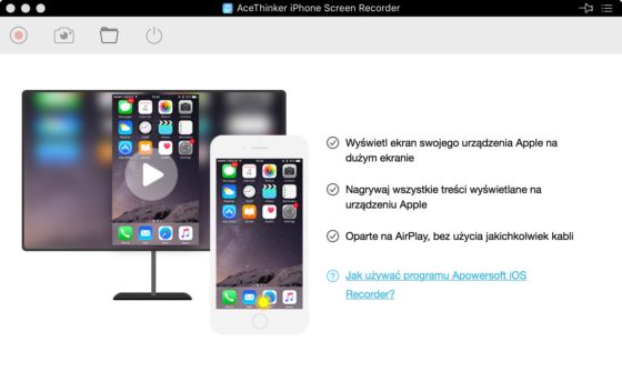 Acethinker Screen recorder iPhone nagrywanie ekranu iPhone'a