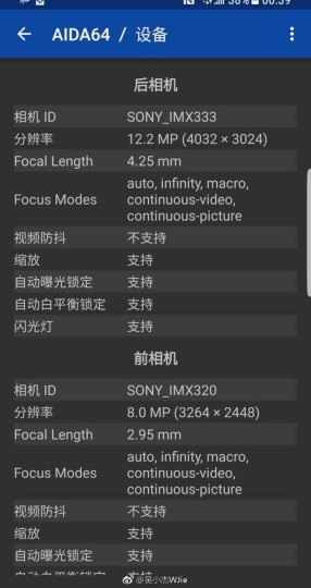 Samsung Galaxy S8 aparat Sony IMX333