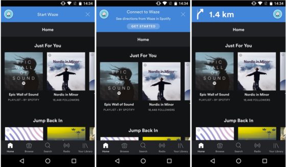 Spotify Waze integracja Android