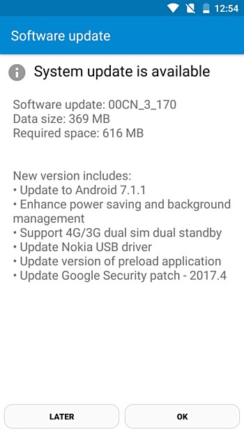 Nokia 6 aktualizacja Android 7.1.1 Nougat