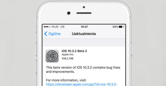 Apple iOS 10.3.2 beta 2