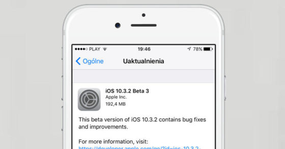 Apple iOS 10.3.2 beta 3