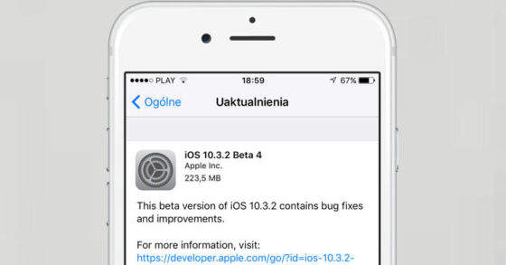 Apple iOS 10.3.2 beta 4