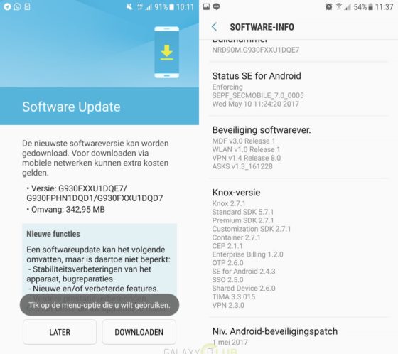 Samsung Galaxy S7 aktualizacja Android OTA majowe poprawki bezpieczeństwa