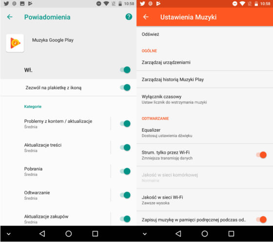 Muzyka Google Play 7.9 Android O
