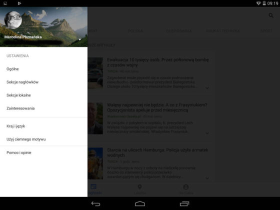 Wiadomości i Pogoda Google 3.3 Android