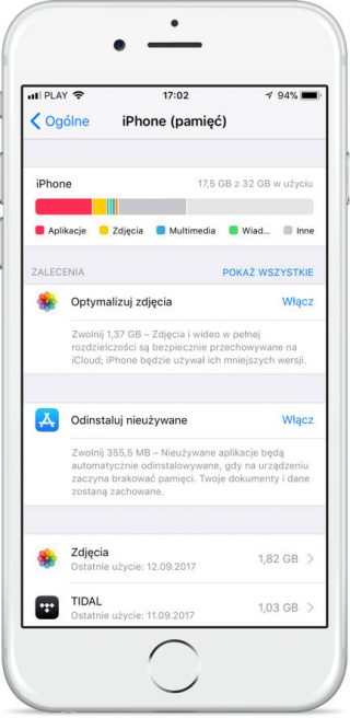 iOS 11 usuwanie aplikacji