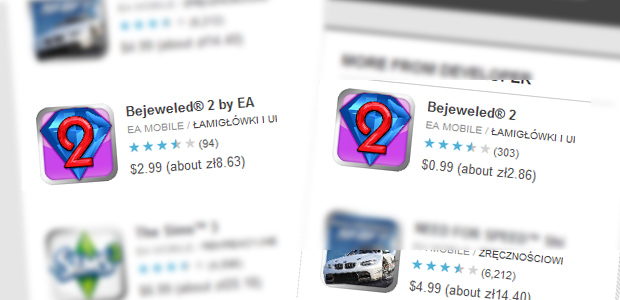 Porównanie cen Bejeweled 2 na Android Market