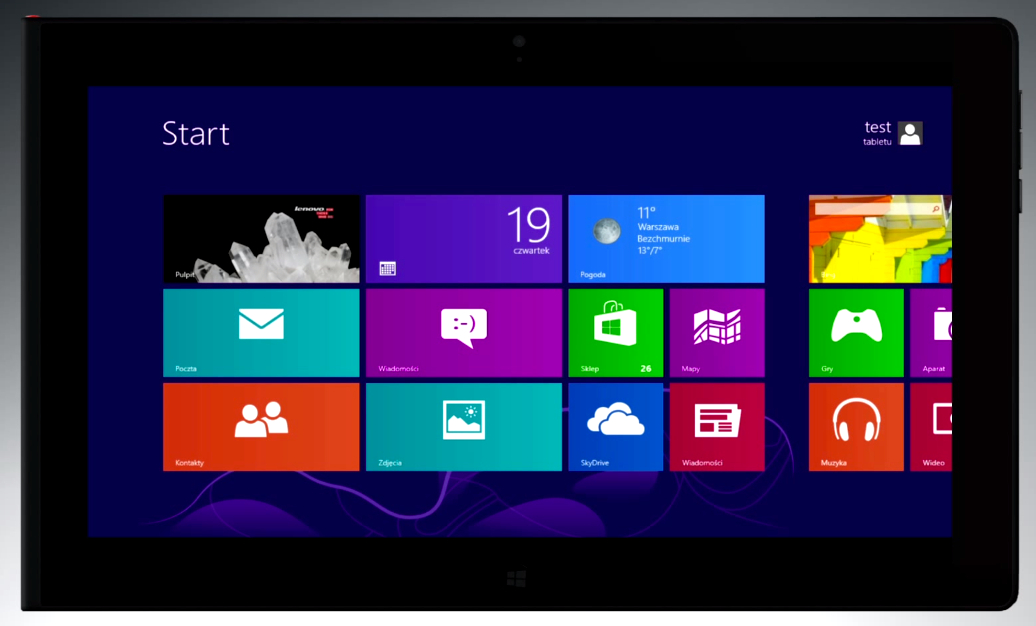 Windows 8 - ekran startowy