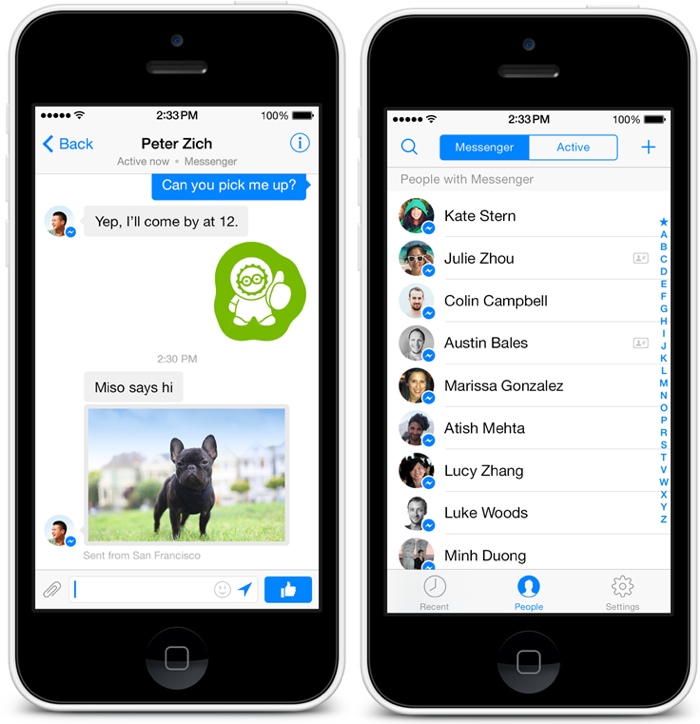 Facebook Messenger na iOS 7