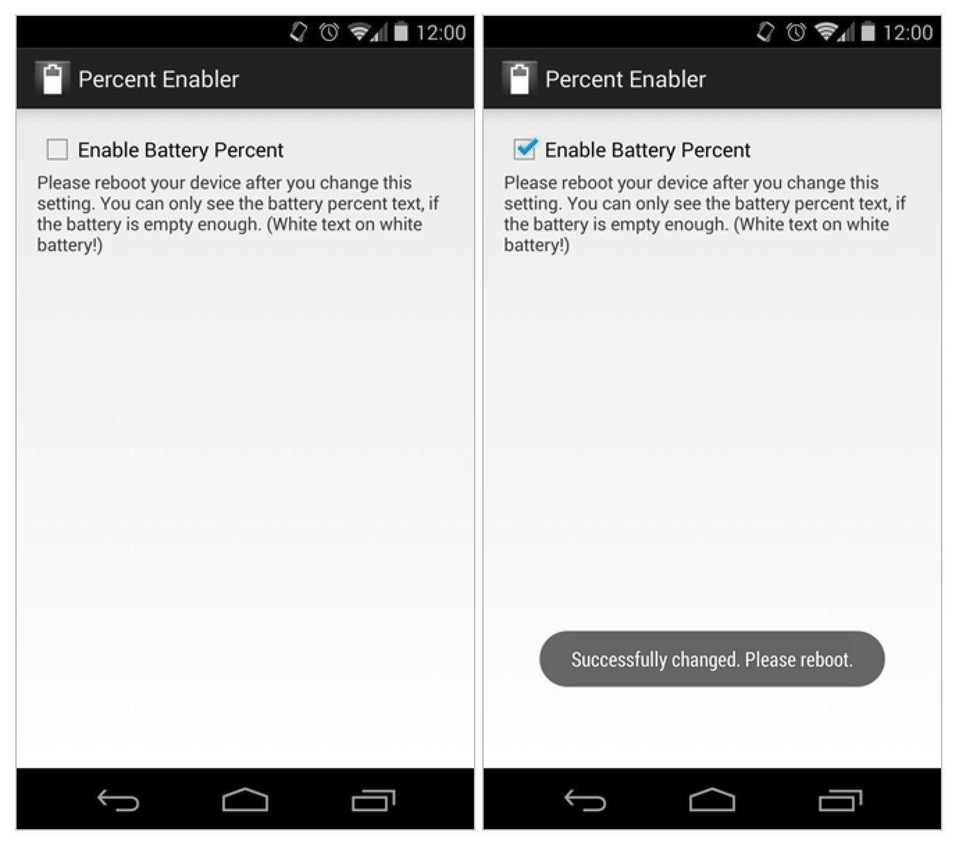Android 4.4 - % wskaźnik baterii