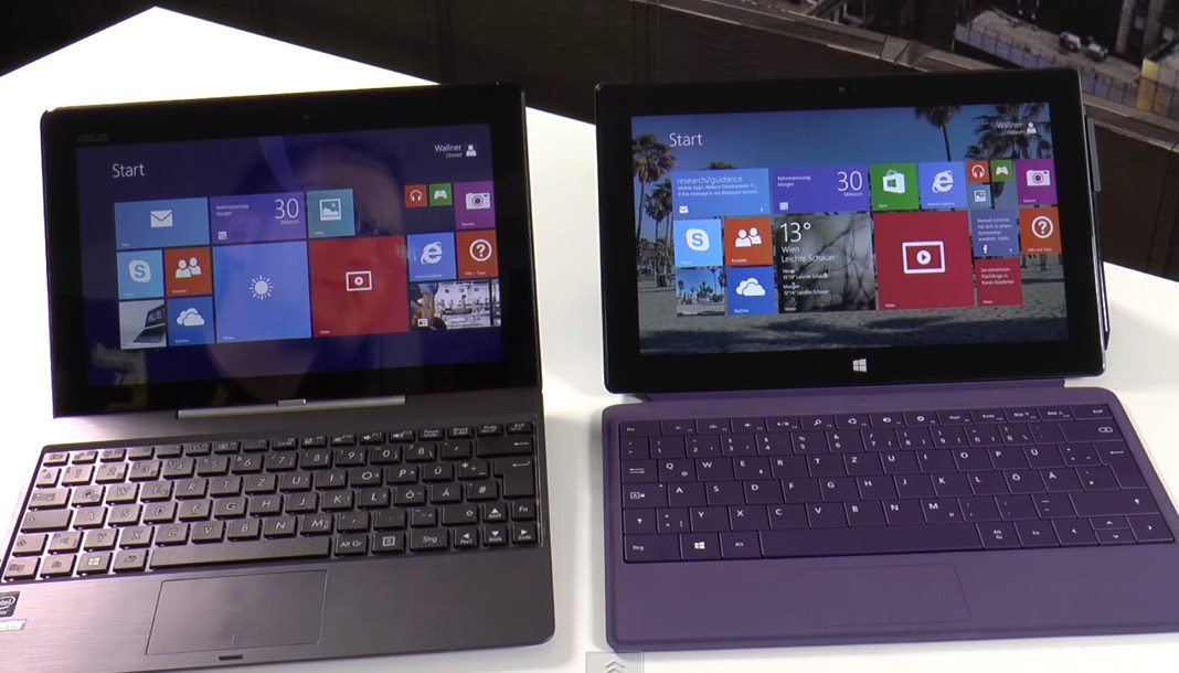 Surface Pro 2 i ASUS Transformer Book T100