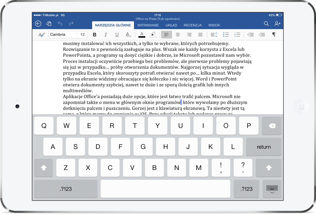 MS Word na iPada
