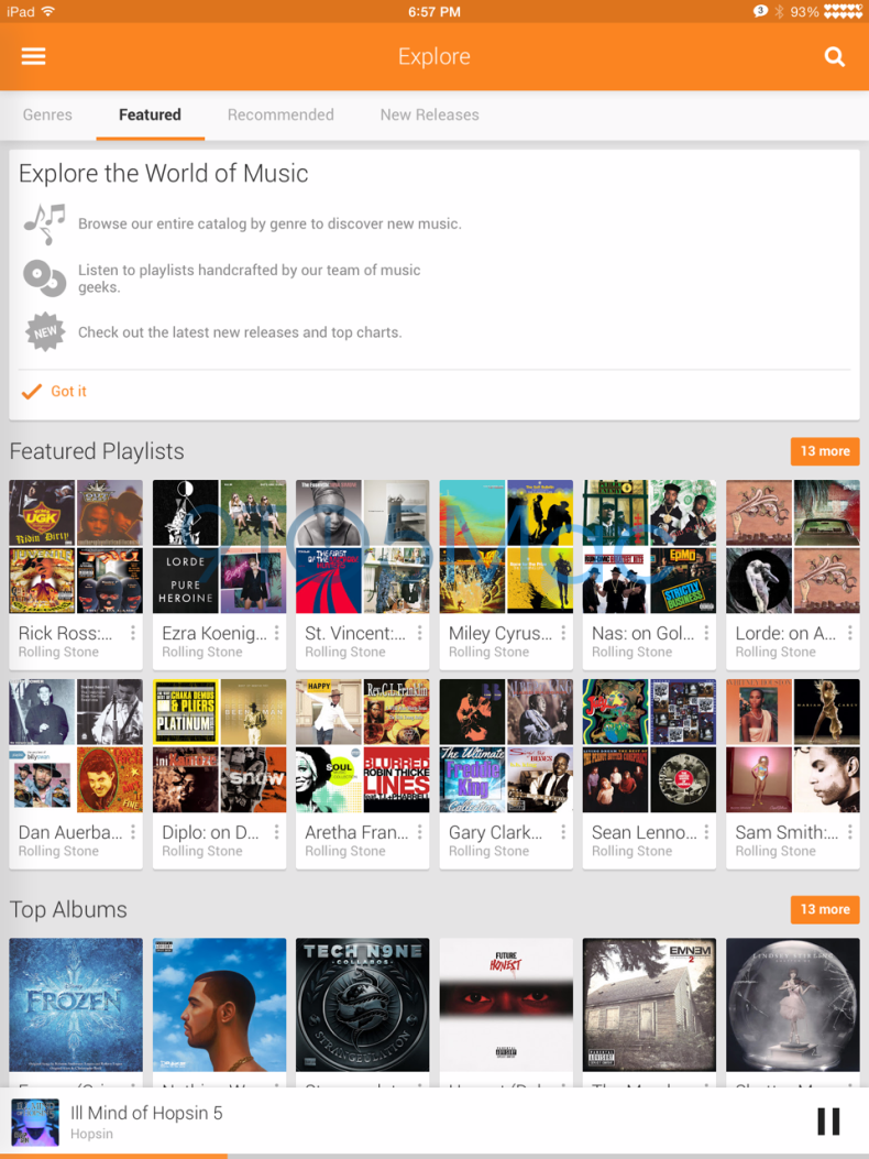 Google Play Music na iPada