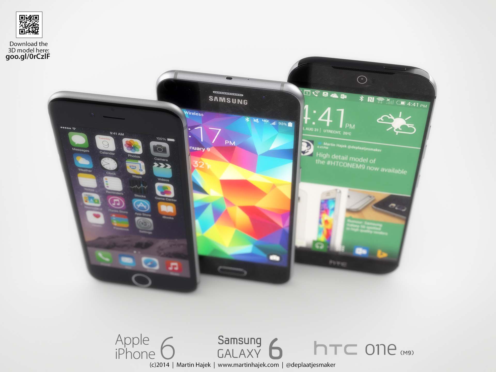 iPhone 6 Plus, Galaxy S6 i HTC One M9