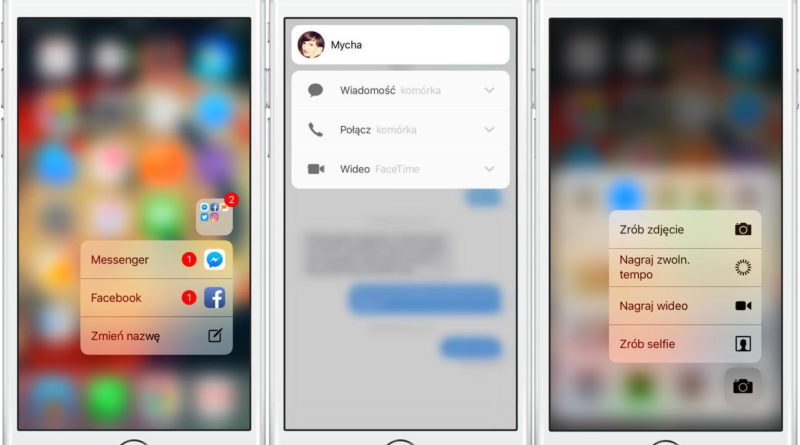 3D Touch skróty aplikacji iOS 10 iPhone 6s iPhone 7 Google Android Q
