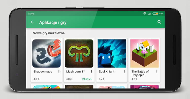 Sklep Play gry niezależne Google Android