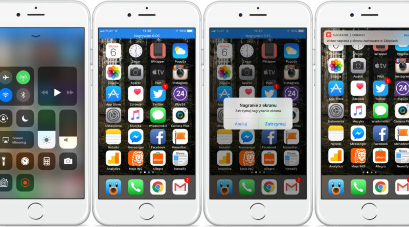 Apple iOS 11 beta 1 nagrywanie ekranu iPhone
