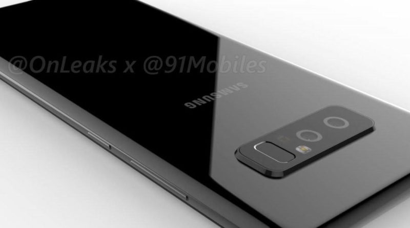 Samsung Galaxy Note 8 rendery Onleaks