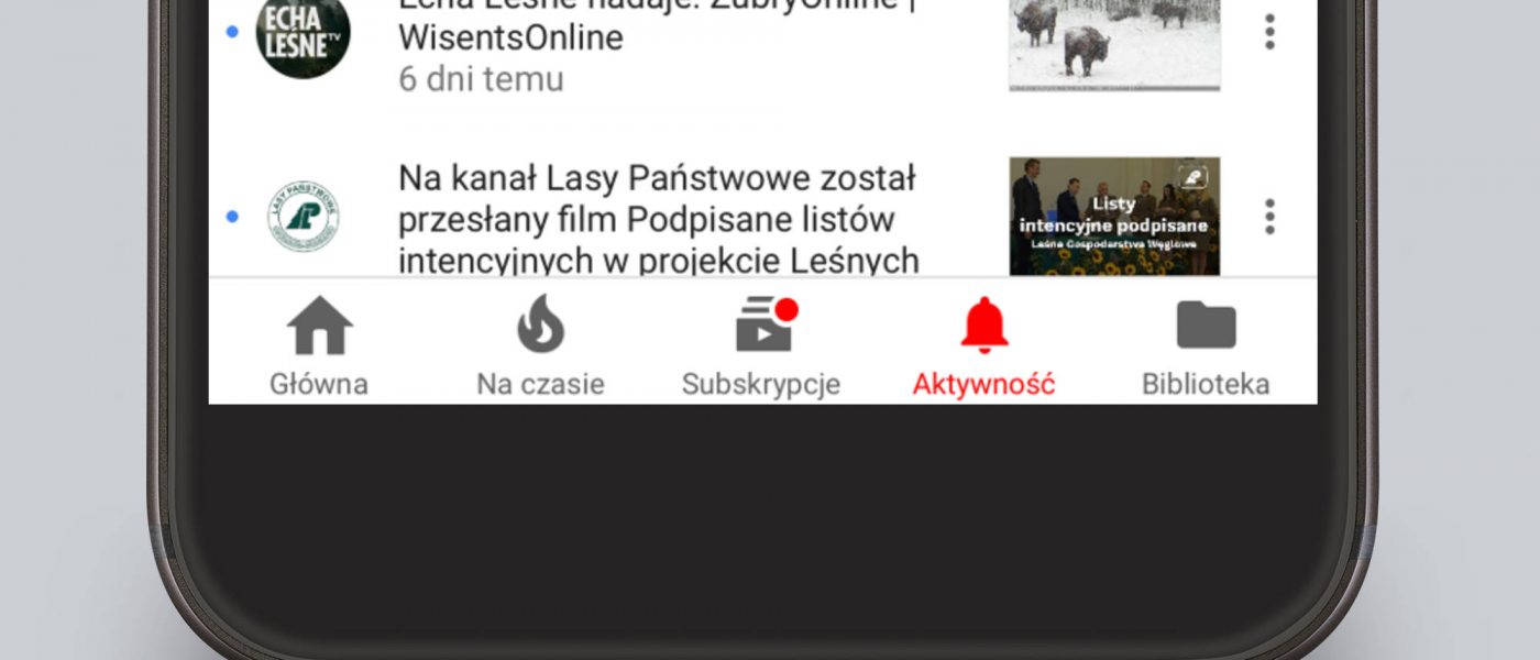 YouTube Android Aktywność