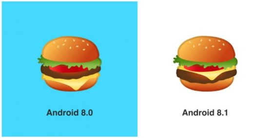 Emoji Hamburger Google Android 8.1