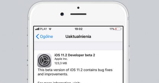 Apple iOS 11.2 beta 2