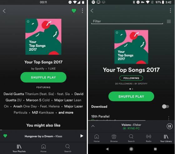 Spotify nowy wygląd aplikacja Android