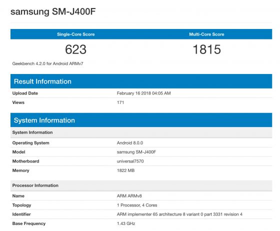 Samsung Galaxy J4 specyfikacja