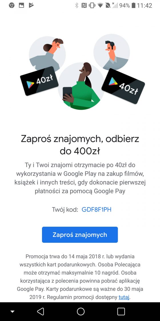 Promocja Poleć znajomemu Google Pay